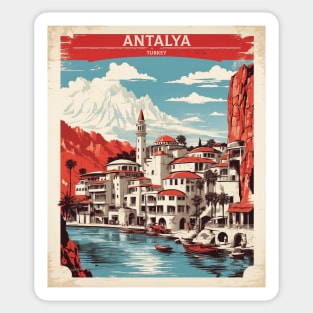 Antalya Turkey Vintage Retro Travel Tourism Sticker